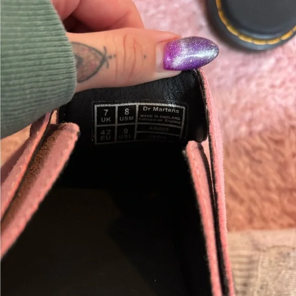 Dr Martens Zebzag Suede Slingback Platform Mules Women's Shoes Muted Purple NWOT - Picture 4 of 6